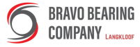 Logo of Bravo Bearing Company Langkloof, featuring a circular bearing-inspired icon with red and black swooshes on the left, and bold grey text on the right. The word "Langkloof" is highlighted in red below the company name.